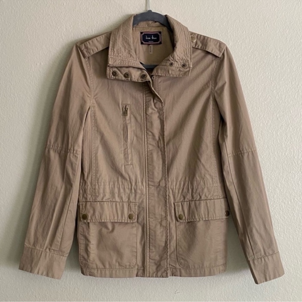 Love Tree Tan Women’s Zip Utility Jacket✨